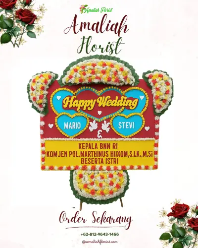 Karangan Papan Bunga Pernikahan di Aketobatu